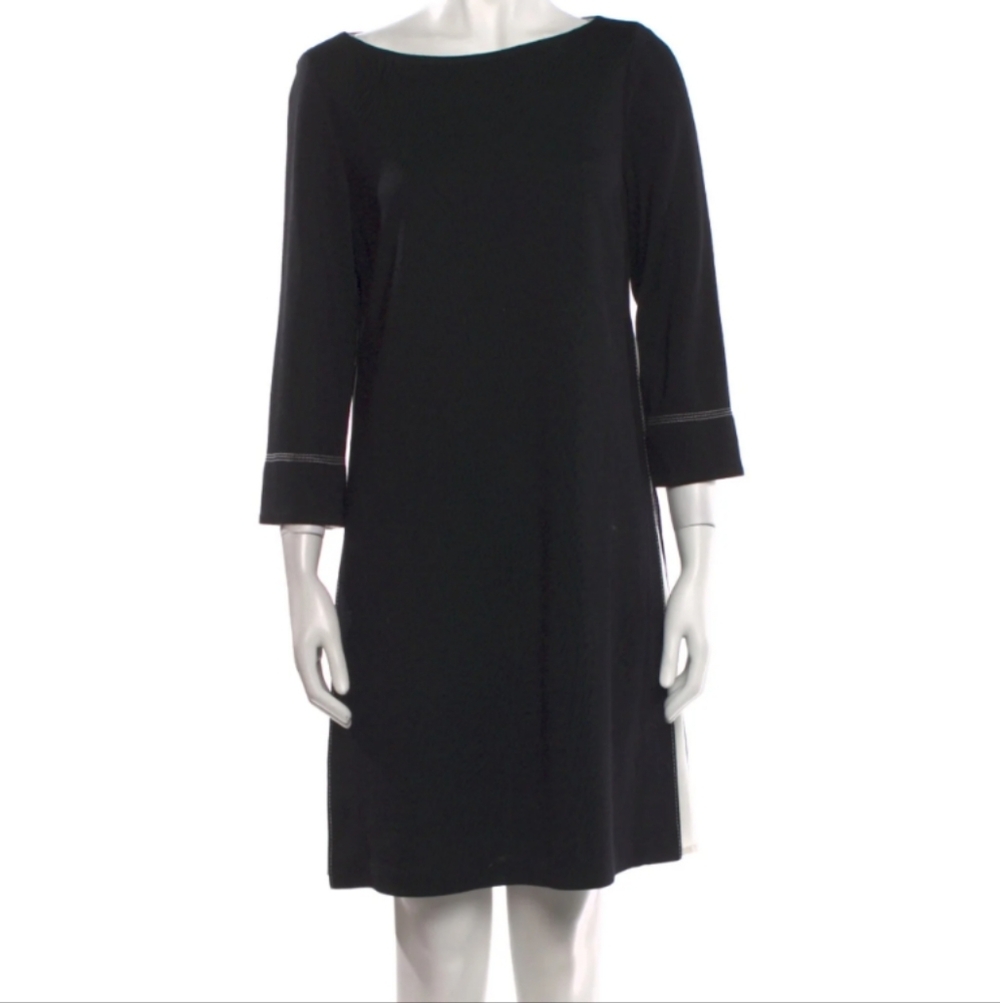 St. John Milano Wool Silk Inset Dress Size P